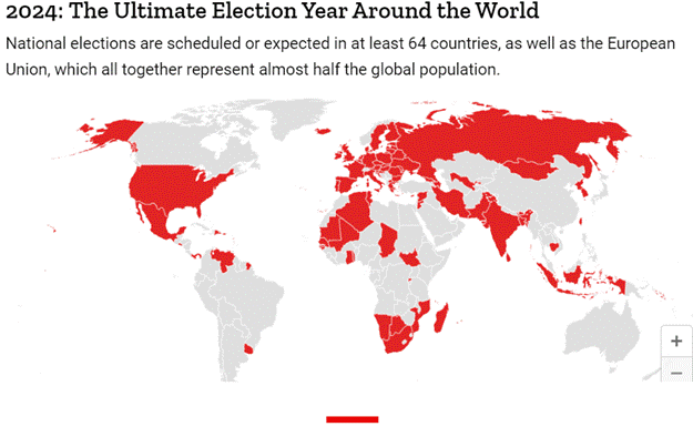 A map of the world with red and white colors

Description automatically generated